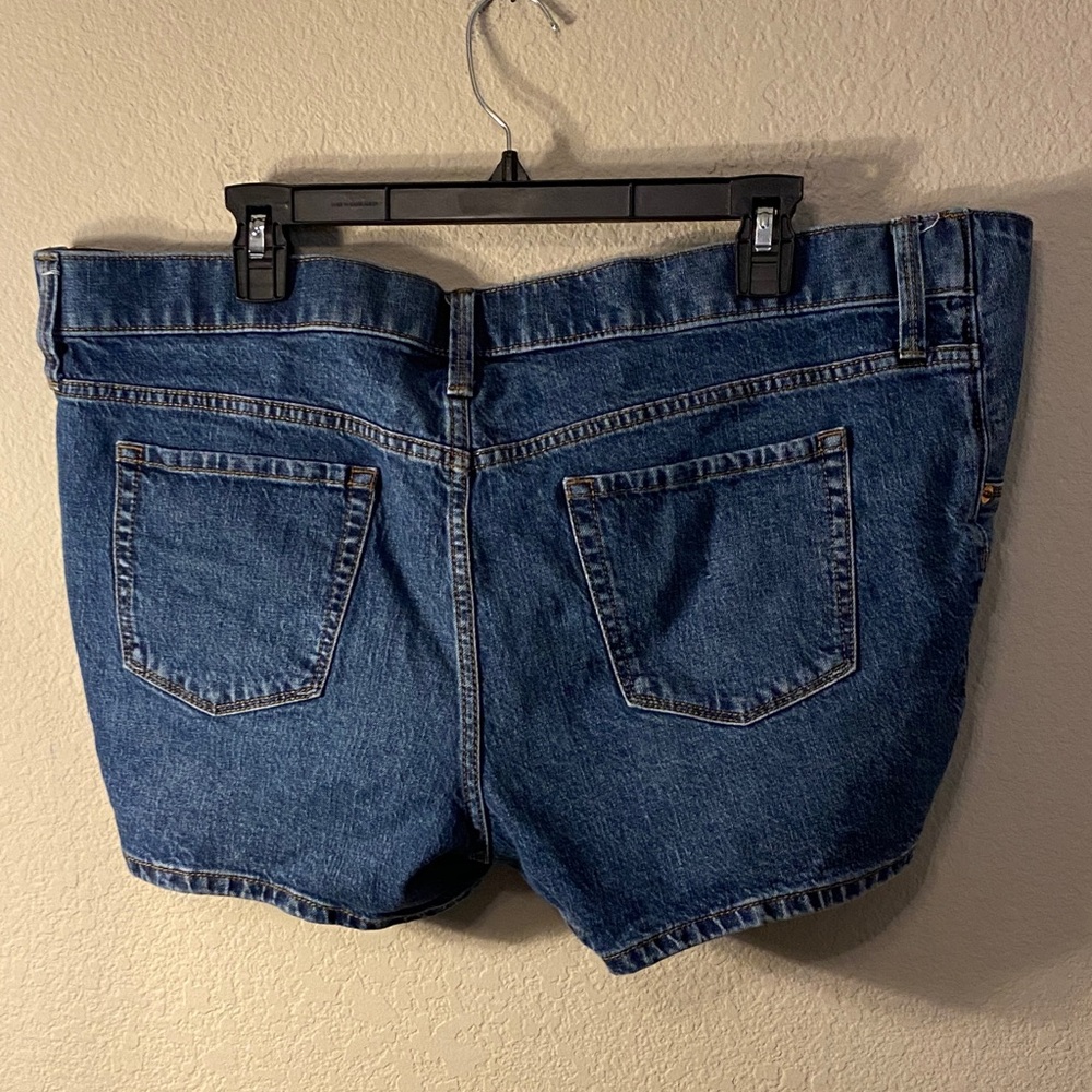 Maternity Denim Shorts with Stretch Side Panels - Blue - Picture 5 of 7